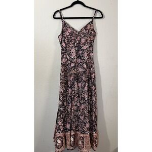 Iris‎ Maxi The Label Sun Dress Women's Medium Dark Floral Cutout Boho Prairie